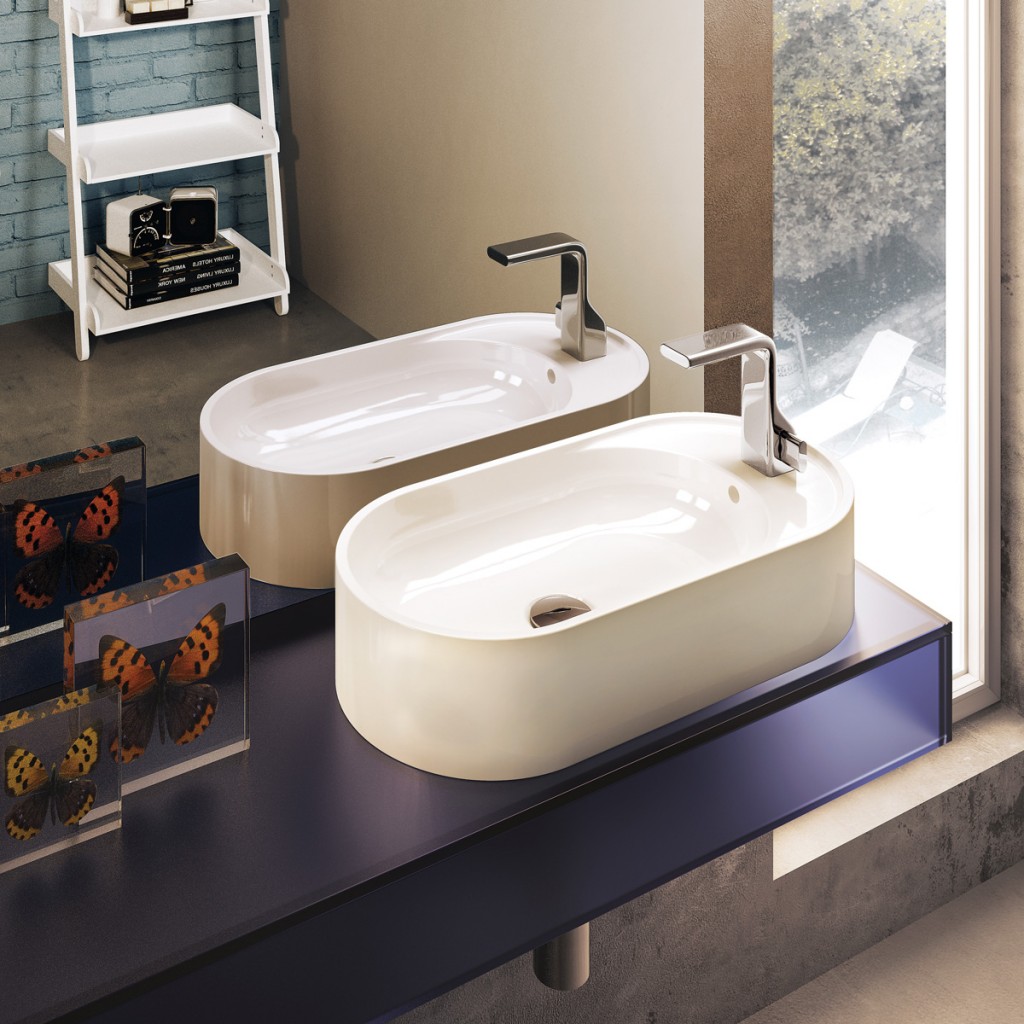 PS60AT Flaminia, Pass ovaalne valamu 60×30 segisti kohaga, valge – UUS HIND 210 €